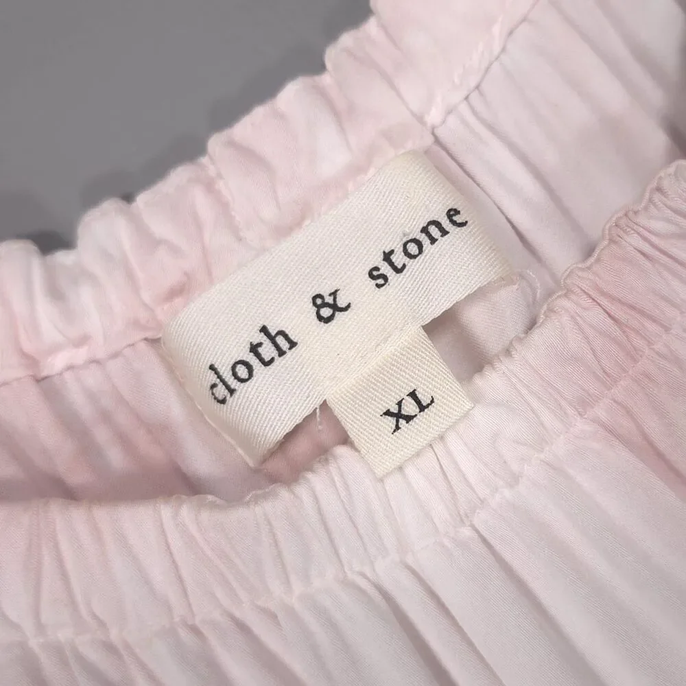 CLOTH & STONE Womens Blush Pink Tie Dye Tunic Top XL Short Sleeve Ecovero‎